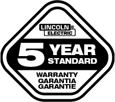 Lincoln Electric 5-year warranty