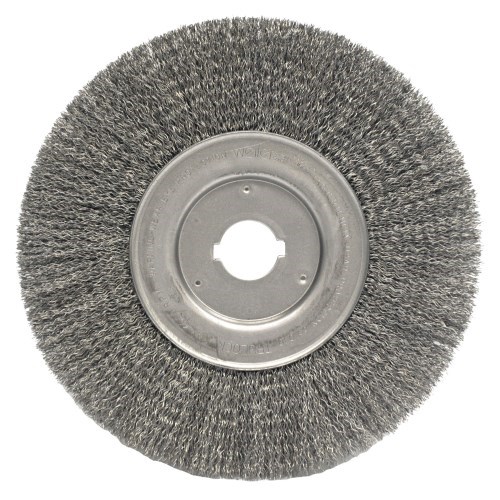 Weiler 10" Narrow Face Crimped Wire Wheel (2pk), .014" Steel Fill, 1-1/4" Arbor Hole #01259