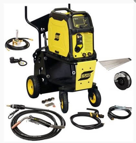 ESAB REBEL EMP 235IC MIG/STICK/TIG WELDER WITH CART #0558012704