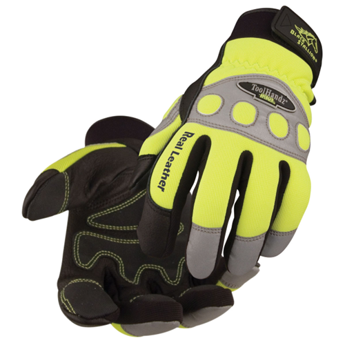 Black Stallion Spandex ToolHandz Grain Pigskin Hi-Viz Mechanics Glove 99HV