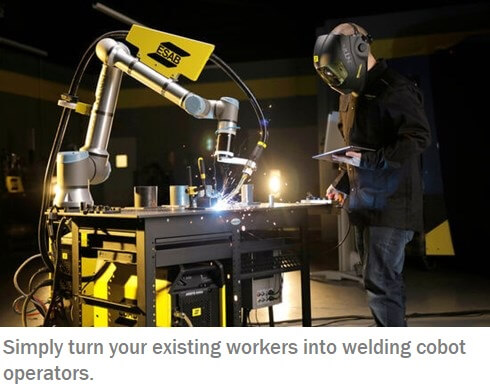 ESAB welding robots turn existing workers into welding cobot operators