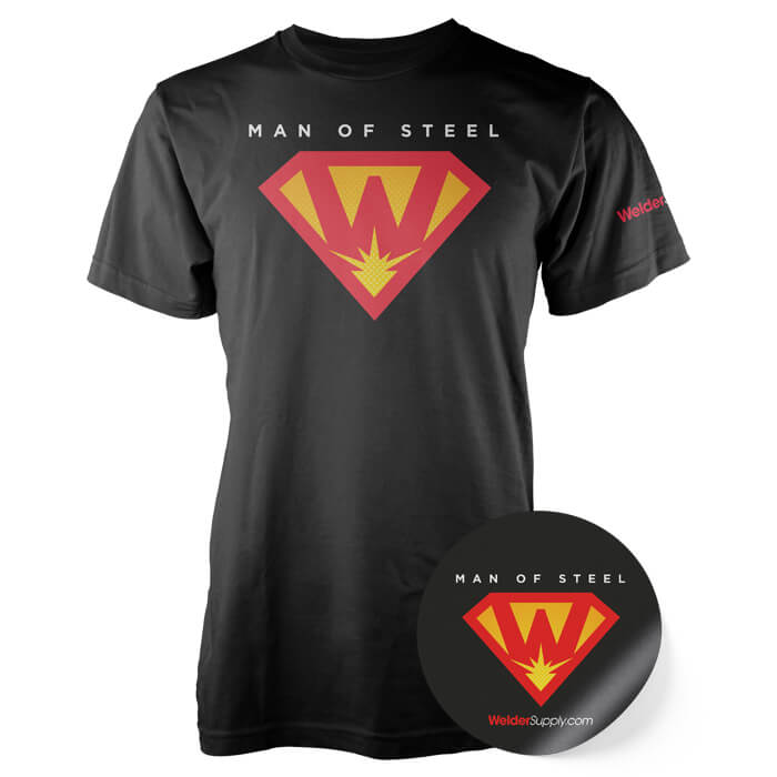 Man of Steel graphic t-shirt & stickers: Bundle Only | Welder Supply