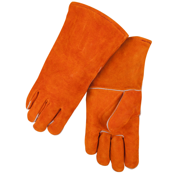 orange welding gloves