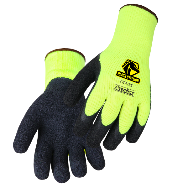 Black Stallion AccuFlex latex winter work gloves #GC4135-HY | Welder Supply