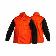 Lincoln Electric Bright FR Jacket w/ Leather Sleeves (Orange/Black) #K4690