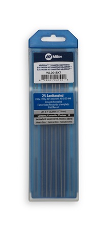 Miller Weldcraft™ 2% Lanthanated Tungsten, 1/8 in. x 7 in. (3.2 mm x 175 mm) #WL2018X7 for sale online