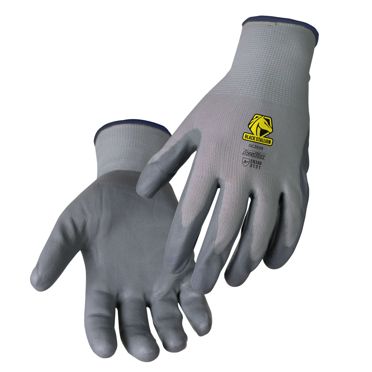 Revco Black Stallion Nitrile Foam Coated Palm Nylon Knit Gloves #GC2038-GY for sale online