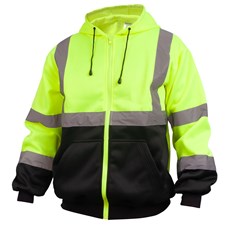 Revco Black Stallion Hi-Vis Class 3 Poly Fleece Full-Zip Hooded Sweatshirt Non FR #JS3050-LB for sale online at Welders