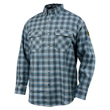 Revco Black Stallion Flame-Resistant Cotton Work Shirt, Gray Plaid #FS9-PGY